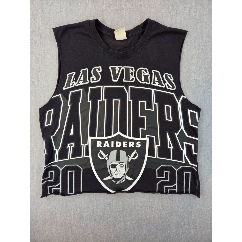 Las Vegas Raiders 2020 NFL Cropped Graphic Tank Top Size Small Black Ultra Game